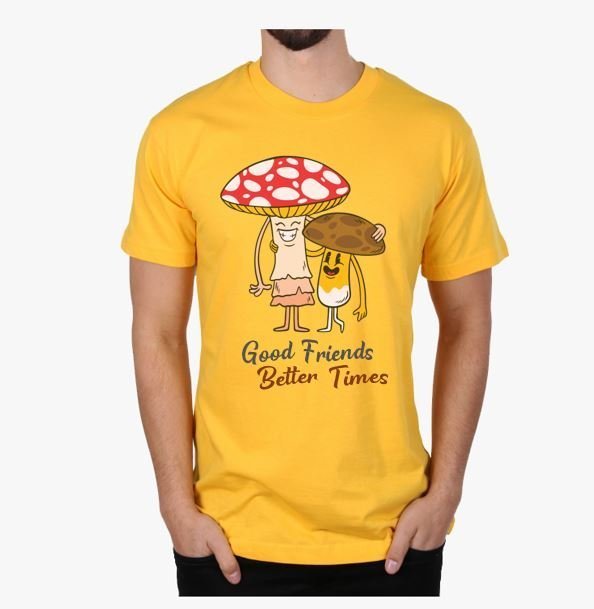 Vakum Yellow Round Neck Printed T Shirt