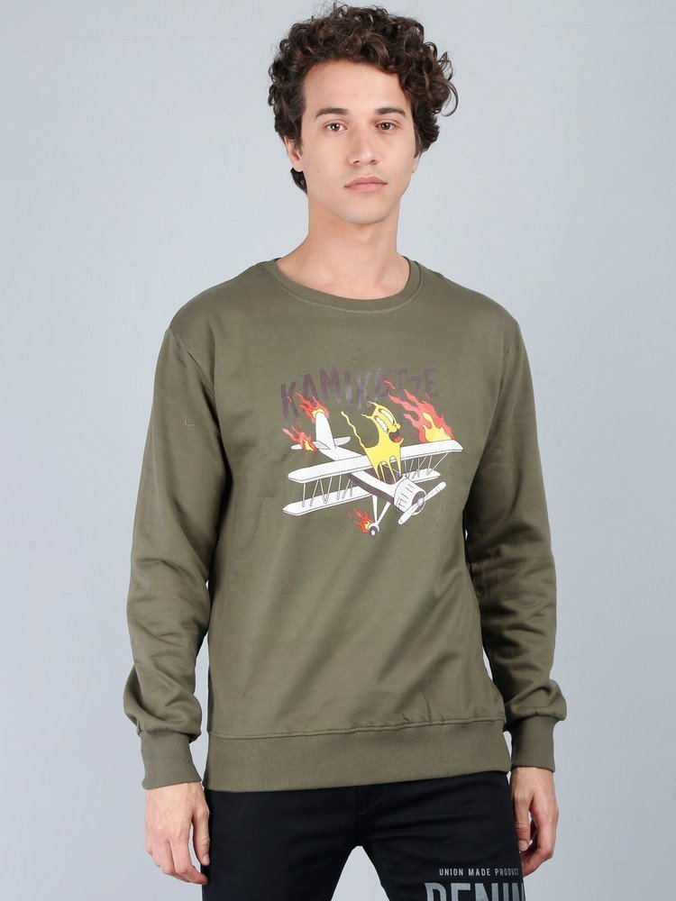Vakum Round Neck Olive Green SWEAT SHIRT