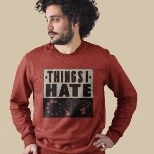 Vakum Berry Red Round Neck WIFI Printed T Shirt