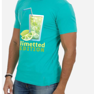 Vakum Mint Blue Round Neck Lemonade Printed T Shirt