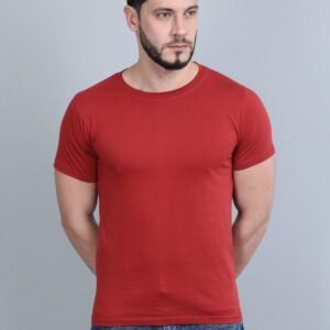 Vakum Round Neck Berry Red T Shirt